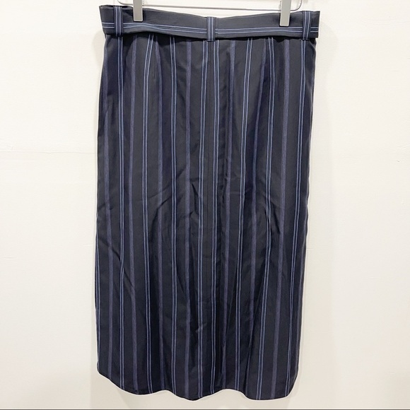 Vince Dobby Stripe Belted Skirt in Indigo Size 10 - Picture 4 of 9